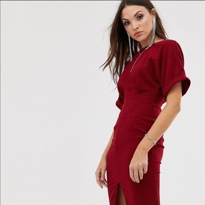 ASOS Burgundy Batwing Dress